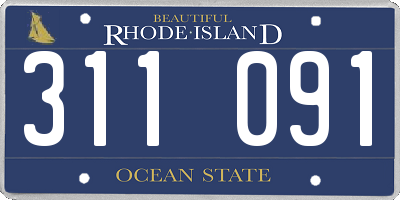 RI license plate 311091