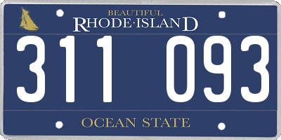 RI license plate 311093
