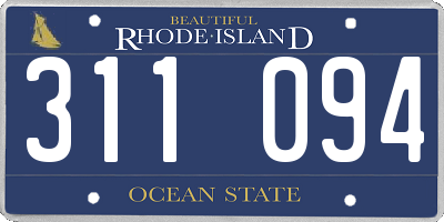 RI license plate 311094