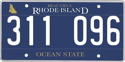 RI license plate 311096