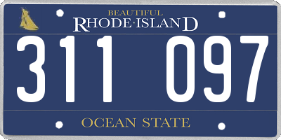 RI license plate 311097