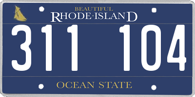 RI license plate 311104