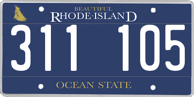 RI license plate 311105