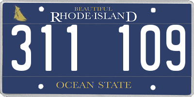 RI license plate 311109