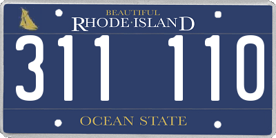 RI license plate 311110