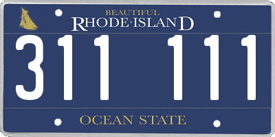 RI license plate 311111