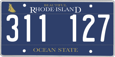 RI license plate 311127