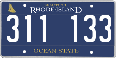 RI license plate 311133