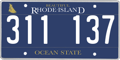 RI license plate 311137