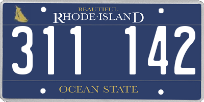 RI license plate 311142
