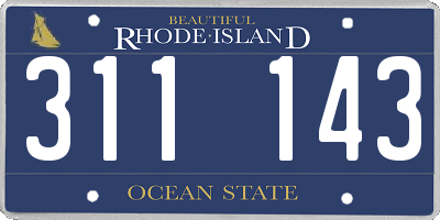 RI license plate 311143