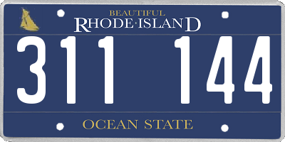 RI license plate 311144