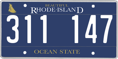 RI license plate 311147