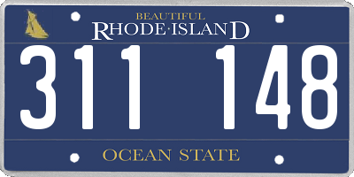 RI license plate 311148