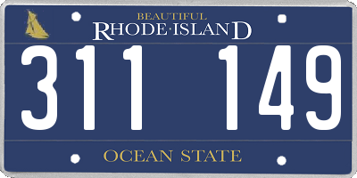 RI license plate 311149