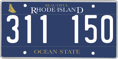 RI license plate 311150