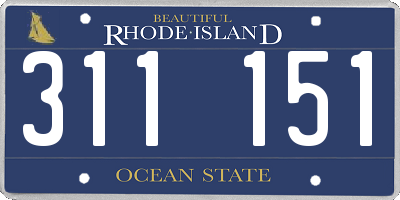 RI license plate 311151
