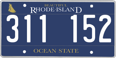 RI license plate 311152