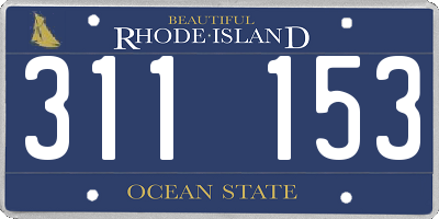 RI license plate 311153