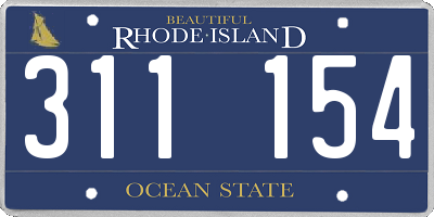 RI license plate 311154