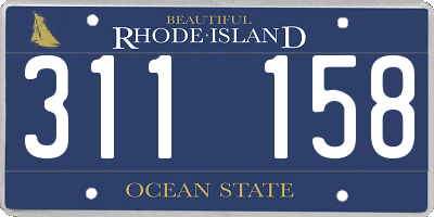 RI license plate 311158