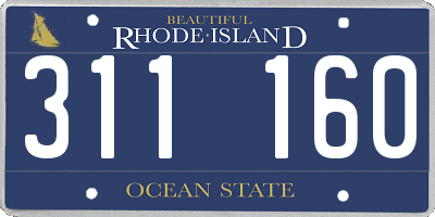 RI license plate 311160