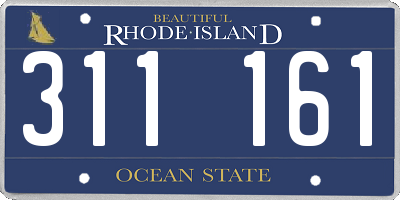 RI license plate 311161