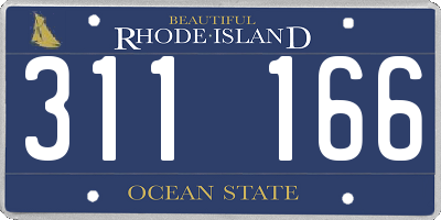 RI license plate 311166