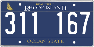 RI license plate 311167