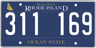 RI license plate 311169