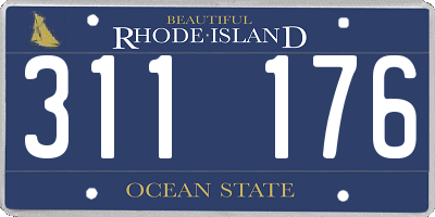 RI license plate 311176