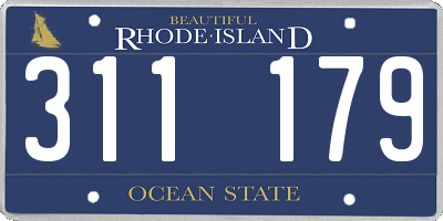 RI license plate 311179