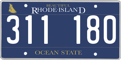 RI license plate 311180