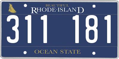 RI license plate 311181