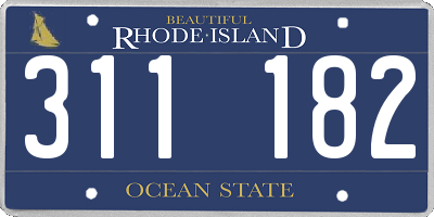 RI license plate 311182