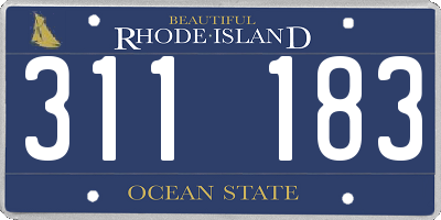 RI license plate 311183
