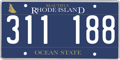 RI license plate 311188