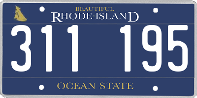 RI license plate 311195