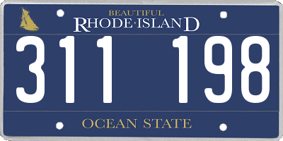 RI license plate 311198