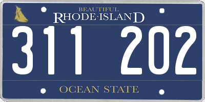 RI license plate 311202