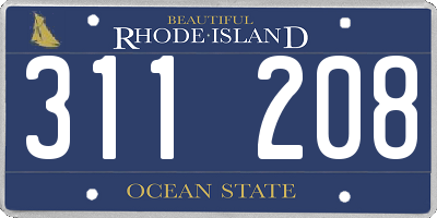 RI license plate 311208