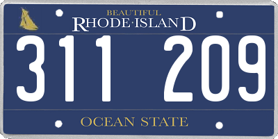 RI license plate 311209