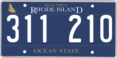 RI license plate 311210