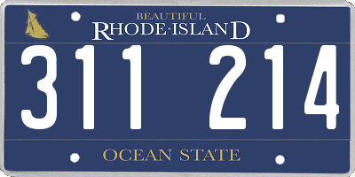 RI license plate 311214