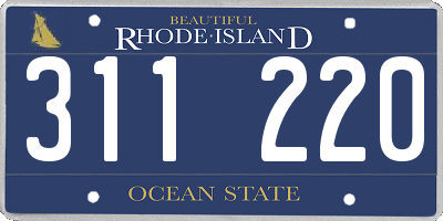 RI license plate 311220