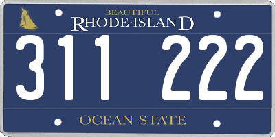 RI license plate 311222