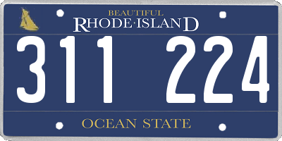 RI license plate 311224