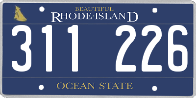 RI license plate 311226