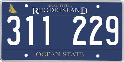 RI license plate 311229