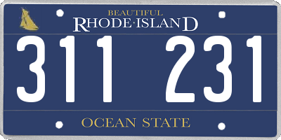 RI license plate 311231